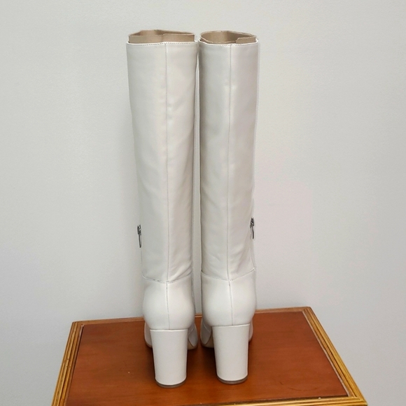 NWOT Marc Fisher Zimra Leather Boot in Ivory - Picture 4 of 10